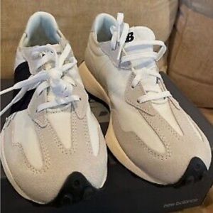 Sneakers are new balance 327 sea salt and black. Size 4.5Y or 6.5/7 woman’s